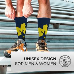 Michigan Wolverines NCAA Youth University Socks - Navy