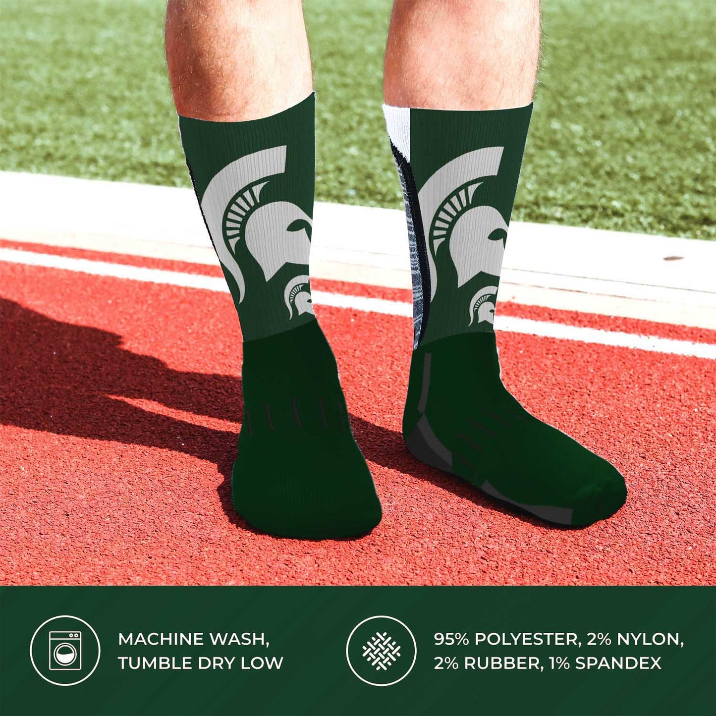 Michigan State Spartans NCAA Youth University Socks - Lime Green