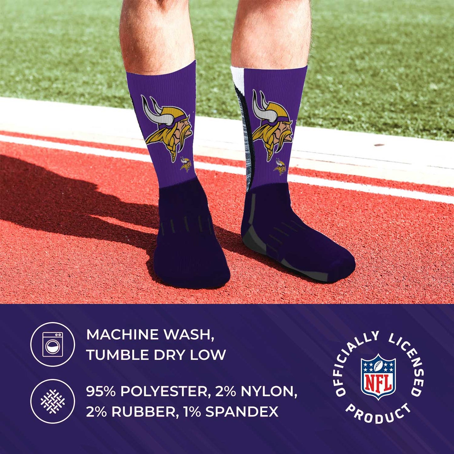 Minnesota Vikings NFL Adult Curve Socks - Violet