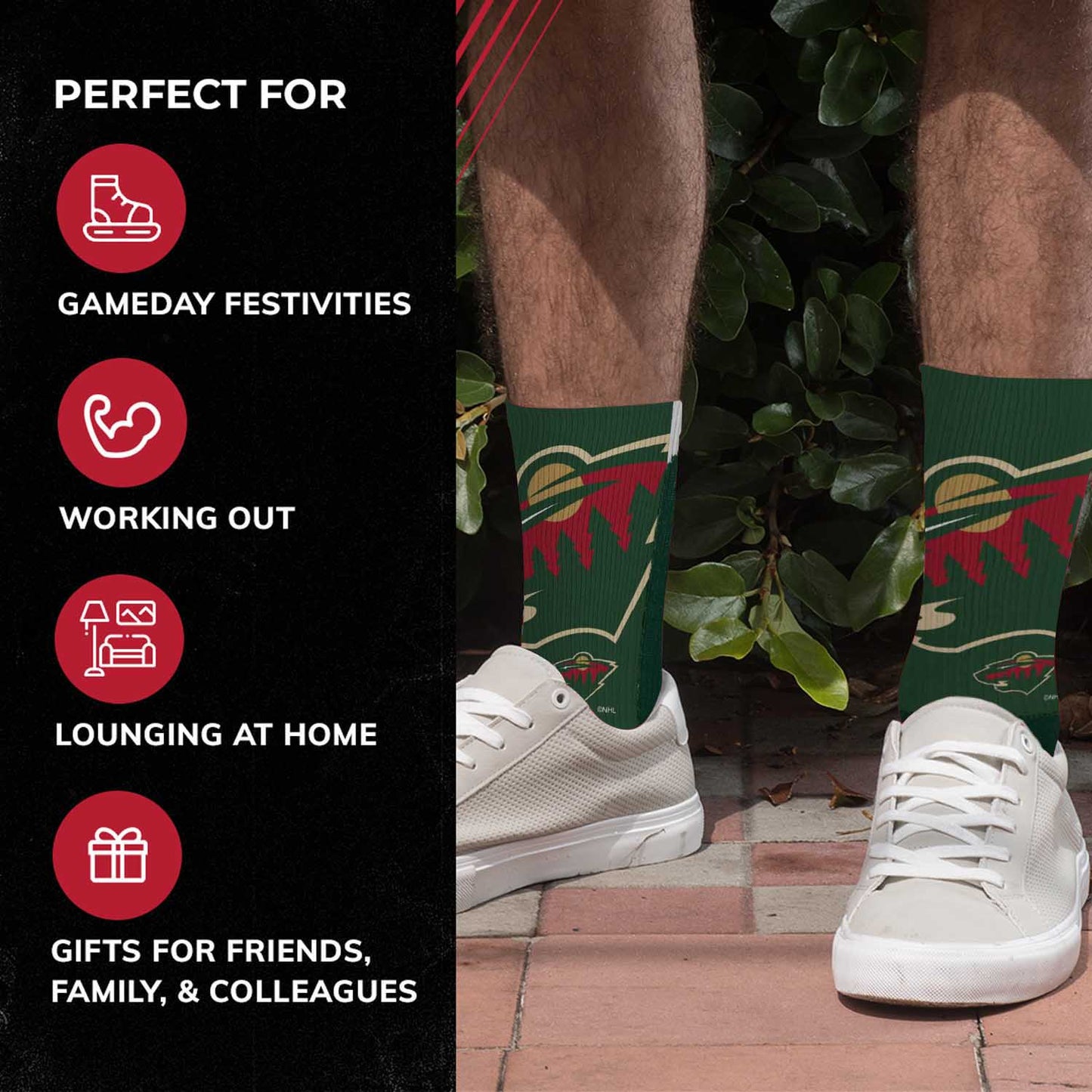 Minnesota Wild Youth NHL Zoom Curve Team Crew Socks - Green