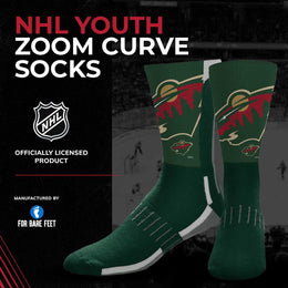Minnesota Wild Youth NHL Zoom Curve Team Crew Socks - Green