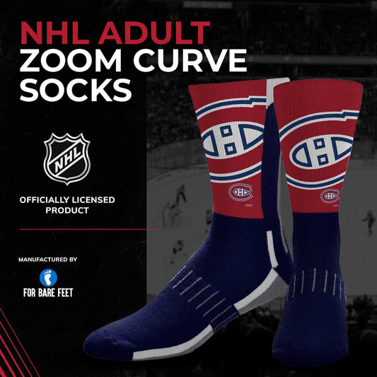 Montreal Canadiens Adult NHL Zoom Curve Team Crew Socks - Navy