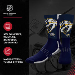 Nashville Predators Youth NHL Zoom Curve Team Crew Socks - Navy