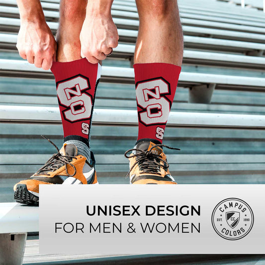 NC State Wolfpack NCAA Adult State and University Crew Socks - Cardinal