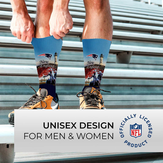 New England Patriots NFL Adult Zoom Location Crew Socks - Navy