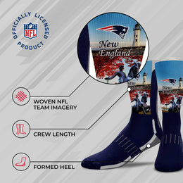 New England Patriots NFL Youth Zoom Location Crew Socks - Navy