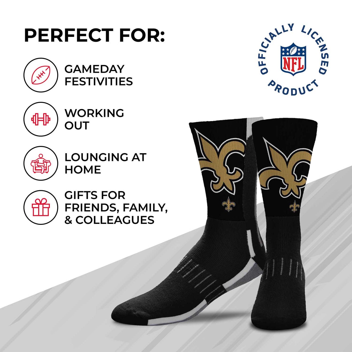New Orleans Saints NFL Youth V Curve Socks - Team Color