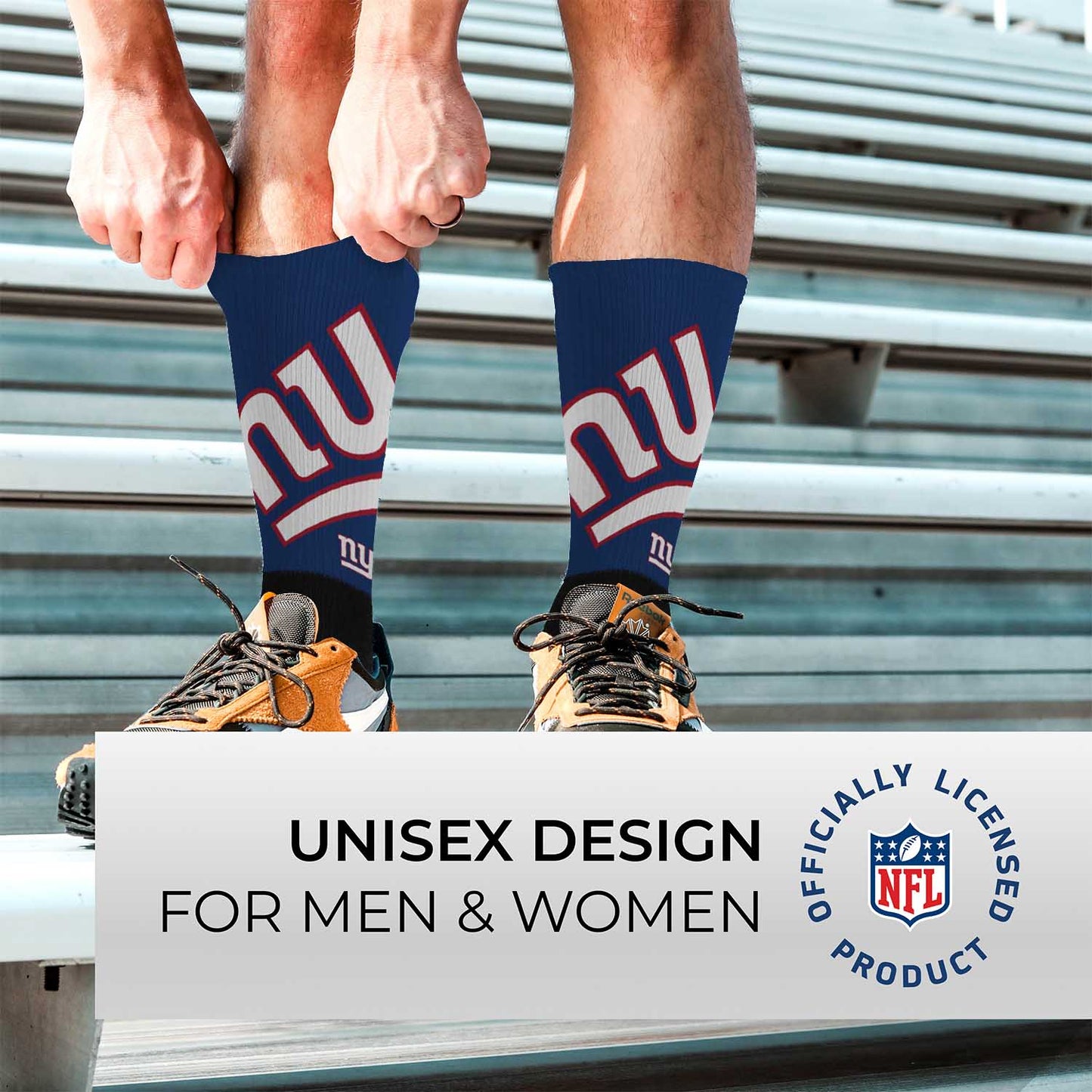 New York Giants NFL Adult Curve Socks - Royal