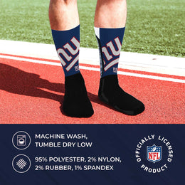 New York Giants NFL Adult Curve Socks - Royal