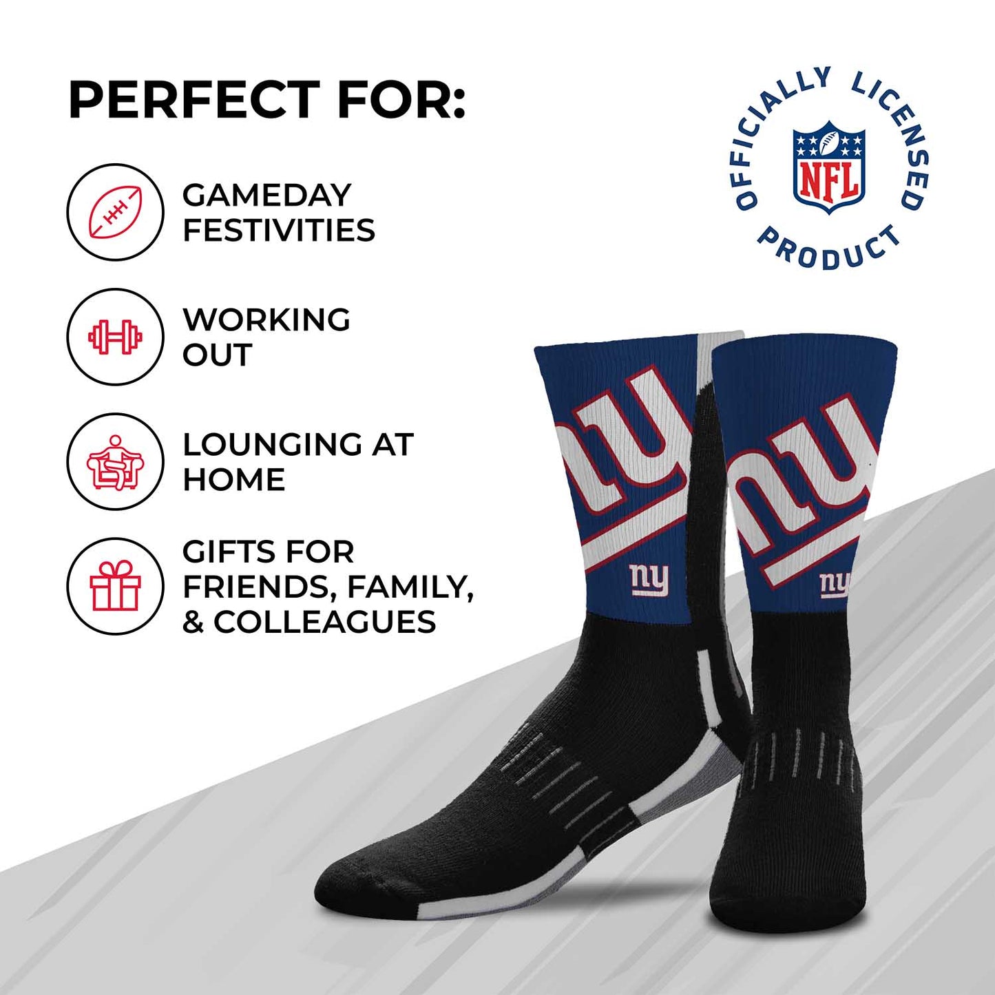 New York Giants NFL Adult Curve Socks - Royal