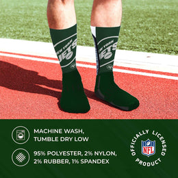 New York Jets NFL V Curve  Socks - Forest Green