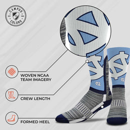 North Carolina Tar Heels NCAA Adult State and University Crew Socks - Carolina Blue