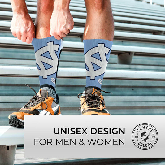 North Carolina Tar Heels NCAA Adult State and University Crew Socks - Carolina Blue