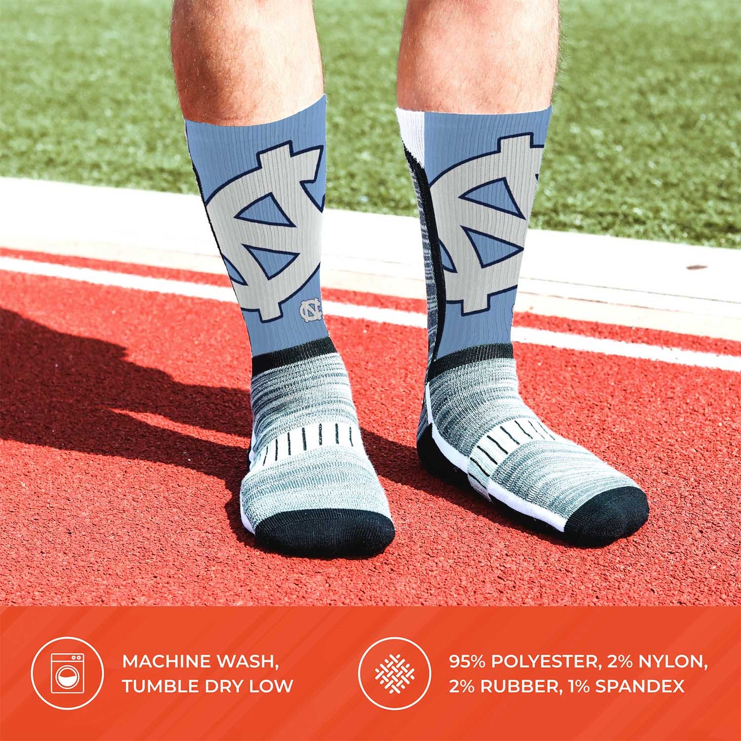 North Carolina Tar Heels NCAA Adult State and University Crew Socks - Carolina Blue