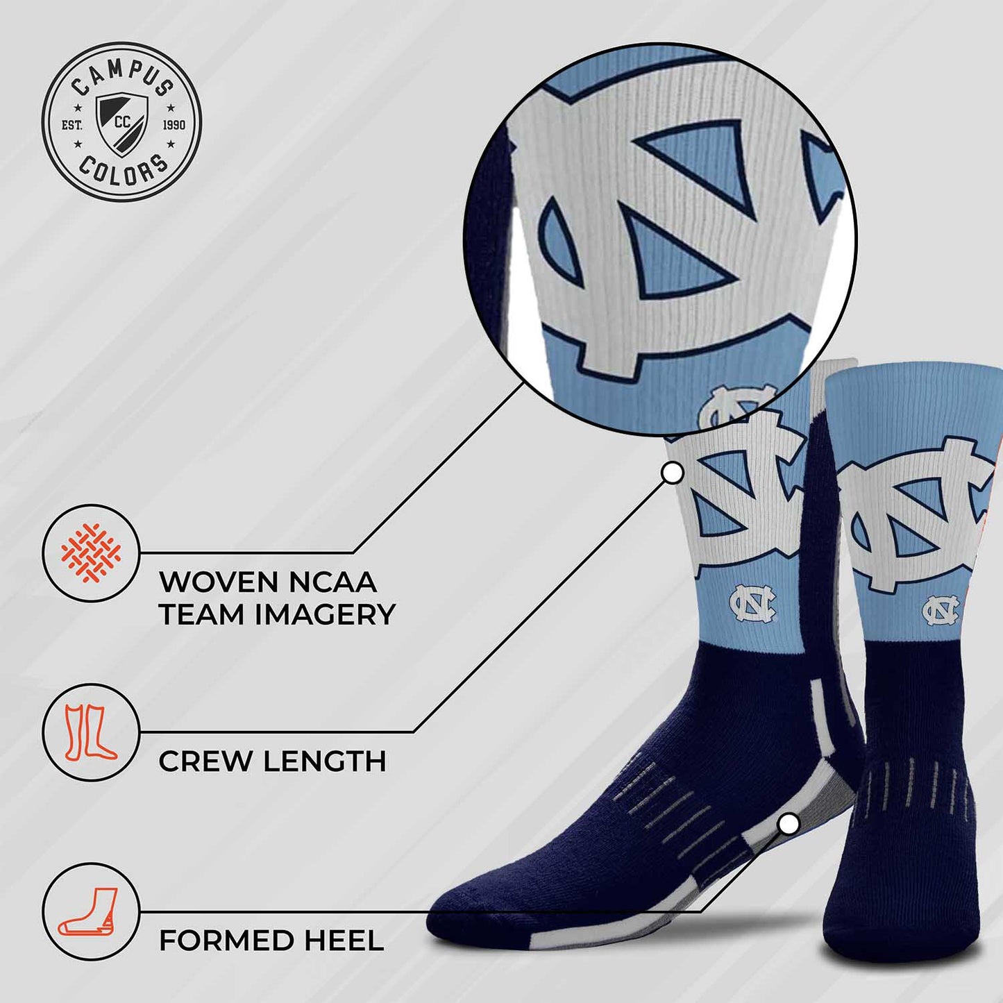 North Carolina Tar Heels NCAA Youth University Socks - Navy