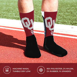 Oklahoma Sooners NCAA Adult State and University Crew Socks - Black
