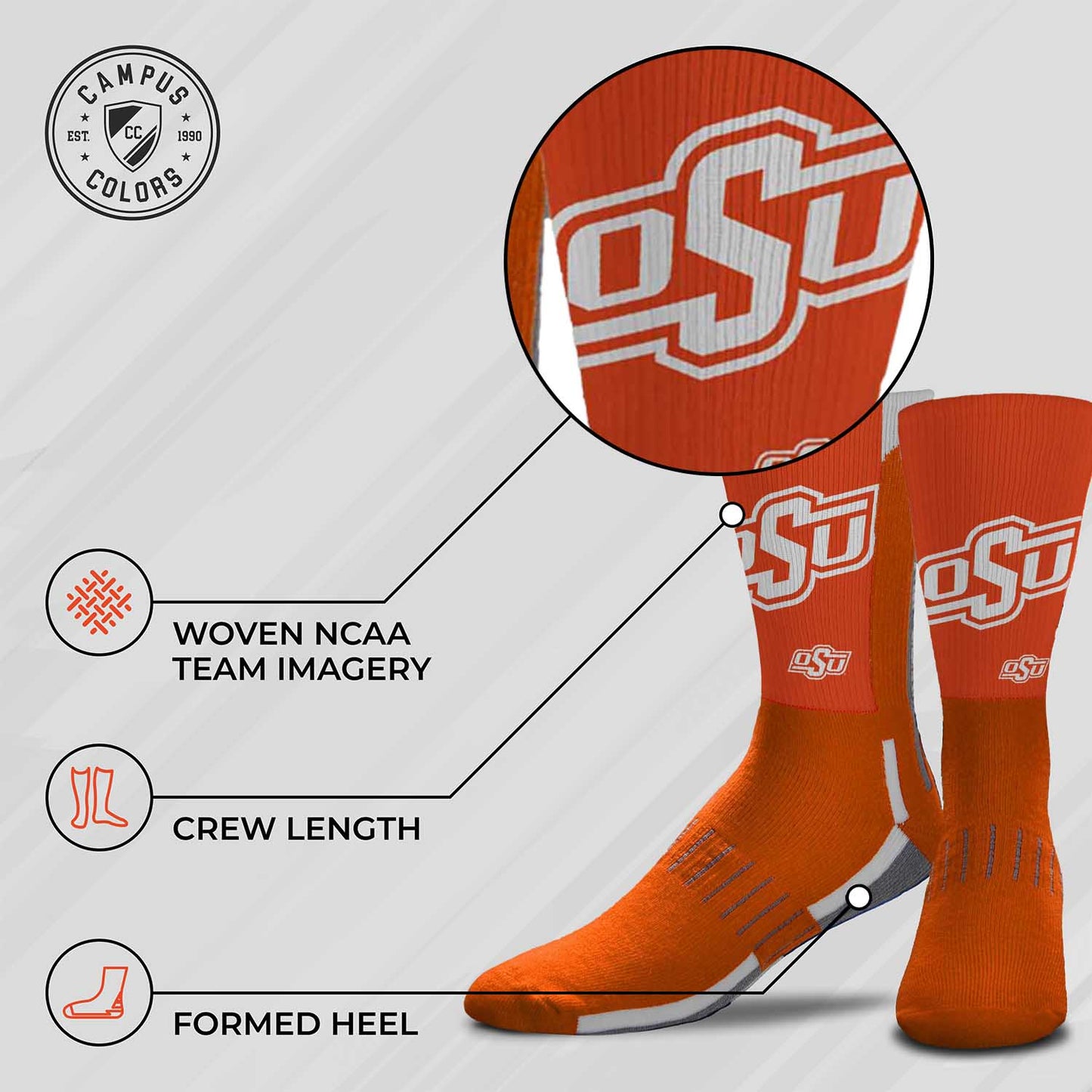 Oklahoma State Cowboys NCAA Youth University Socks - Orange