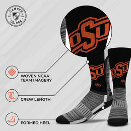 Oklahoma State Cowboys NCAA Adult State and University Crew Socks - Black