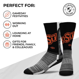 Oklahoma State Cowboys NCAA Adult State and University Crew Socks - Black