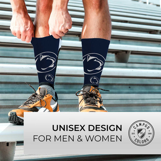 Penn State Nittany Lions NCAA Adult State and University Crew Socks - Indigo/Navy
