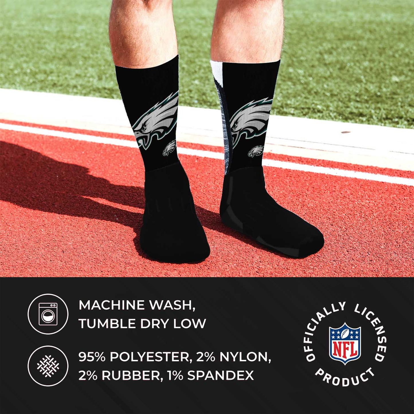 Philadelphia Eagles NFL V Curve  Socks - Team Color