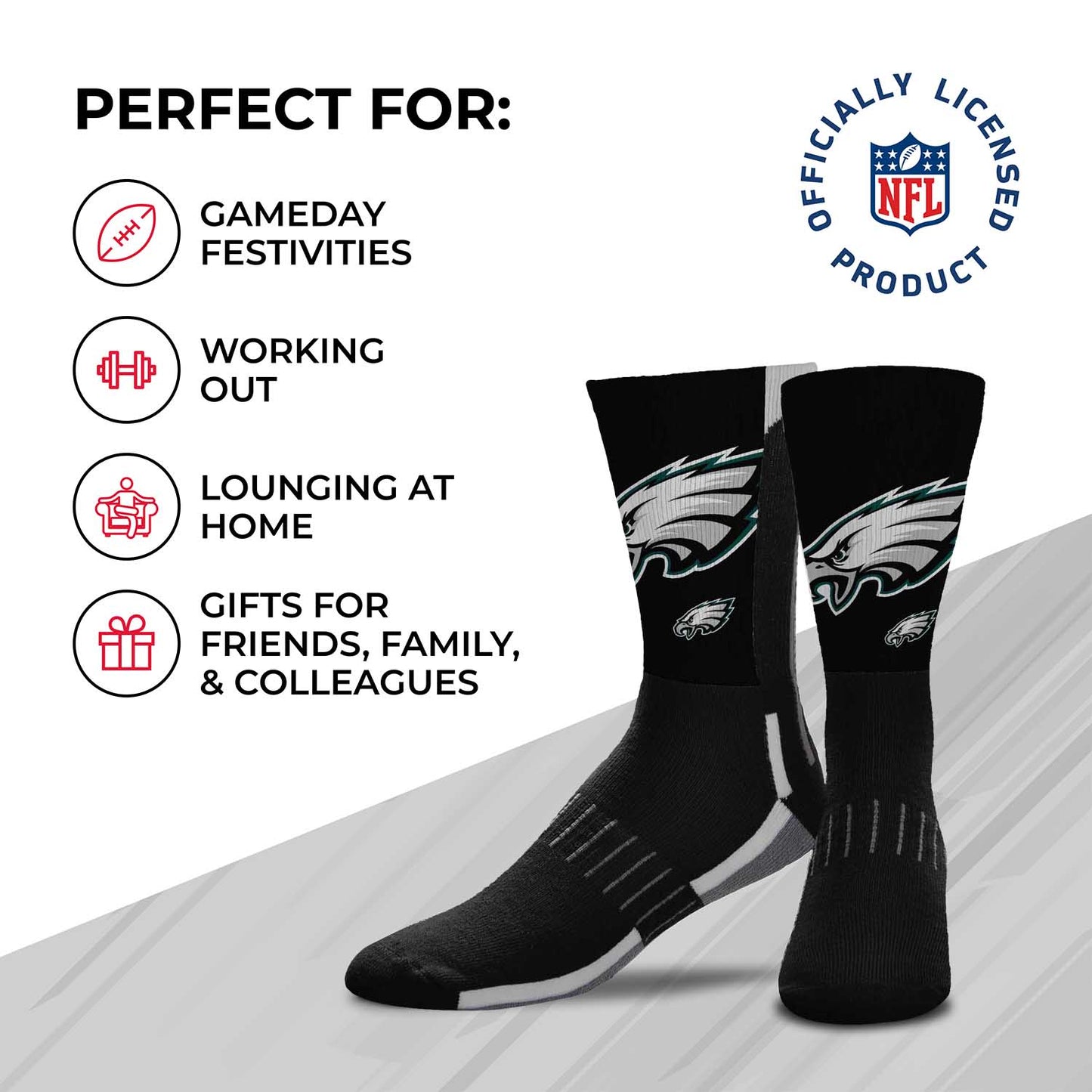 Philadelphia Eagles NFL V Curve  Socks - Team Color