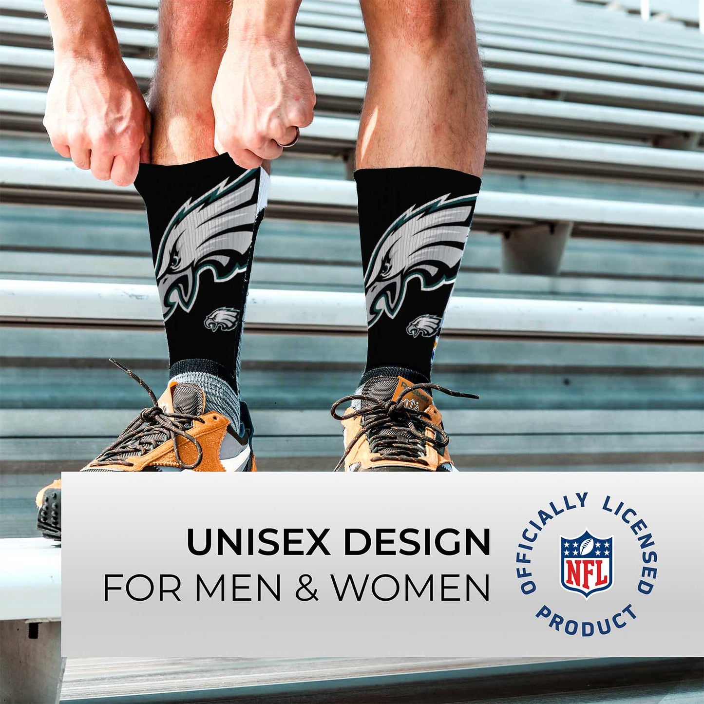Philadelphia Eagles NFL V Curve  Socks - Black
