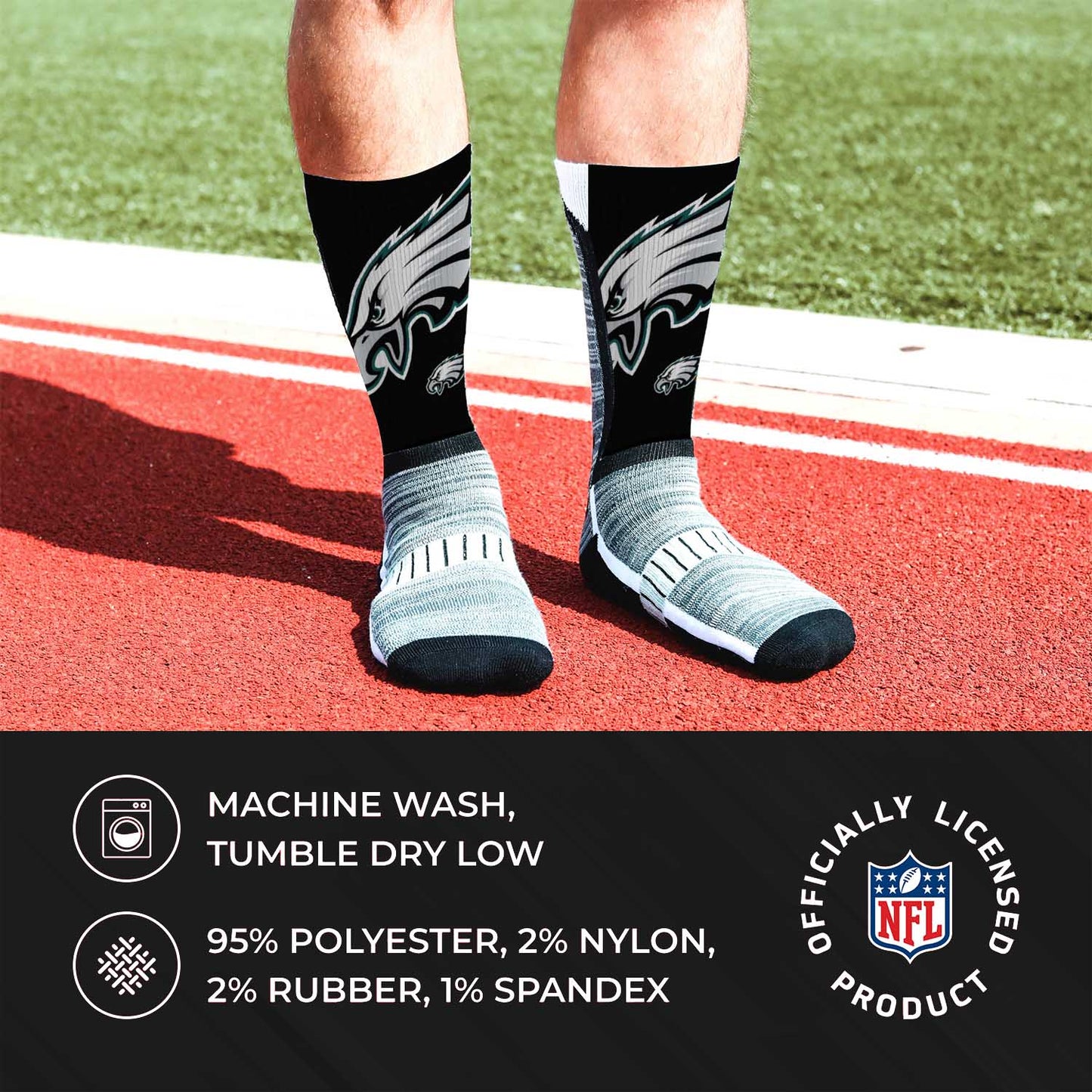 Philadelphia Eagles NFL V Curve  Socks - Black