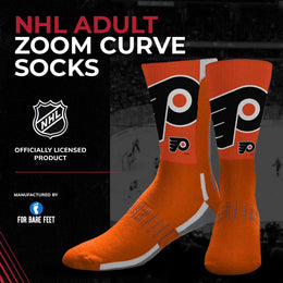 Philadelphia Flyers Adult NHL Zoom Curve Team Crew Socks - Orange