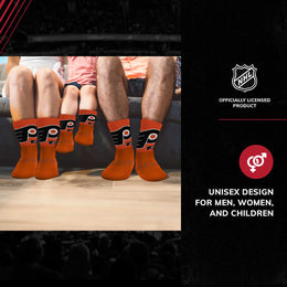 Philadelphia Flyers Youth NHL Zoom Curve Team Crew Socks - Orange