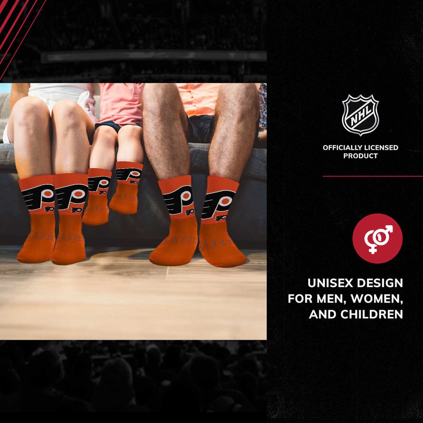 Philadelphia Flyers Youth NHL Zoom Curve Team Crew Socks - Orange