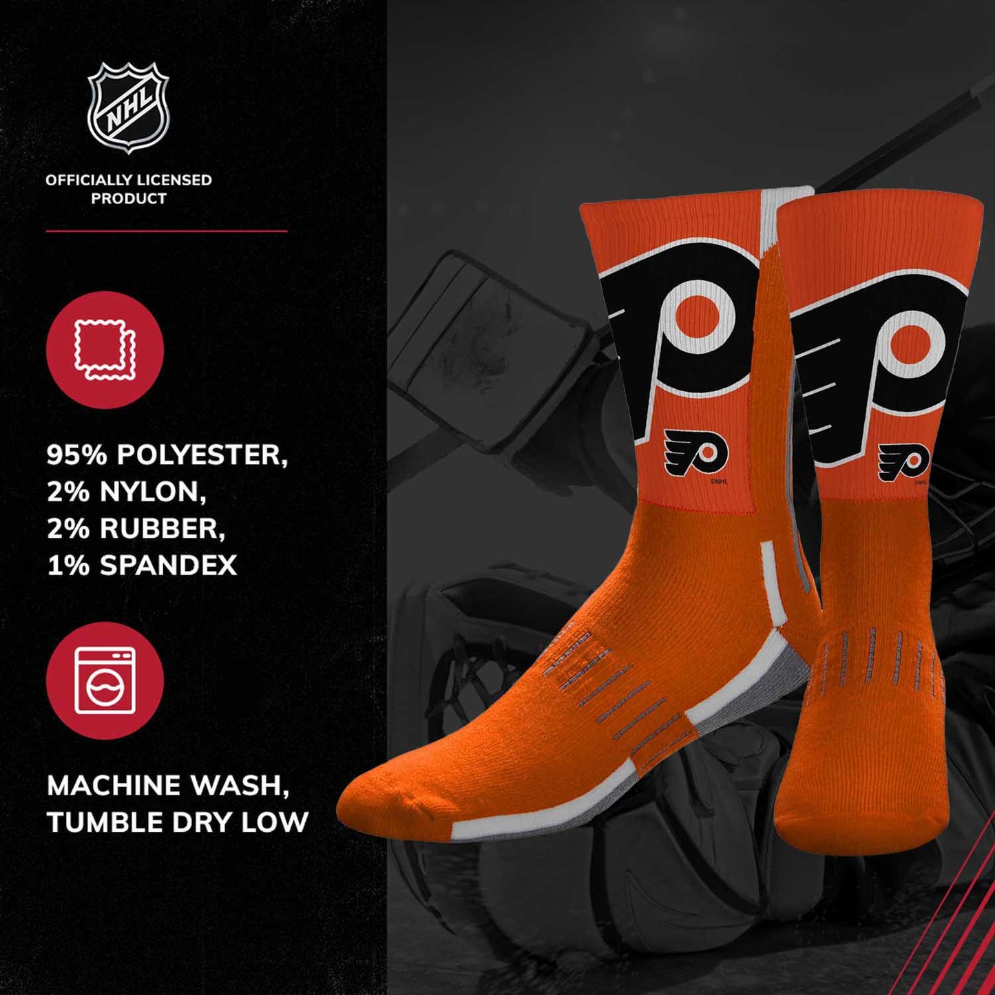 Philadelphia Flyers Youth NHL Zoom Curve Team Crew Socks - Orange