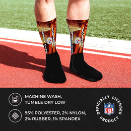 Pittsburgh Steelers NFL Adult Zoom Location Crew Socks - Black