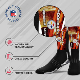 Pittsburgh Steelers NFL Adult Zoom Location Crew Socks - Black