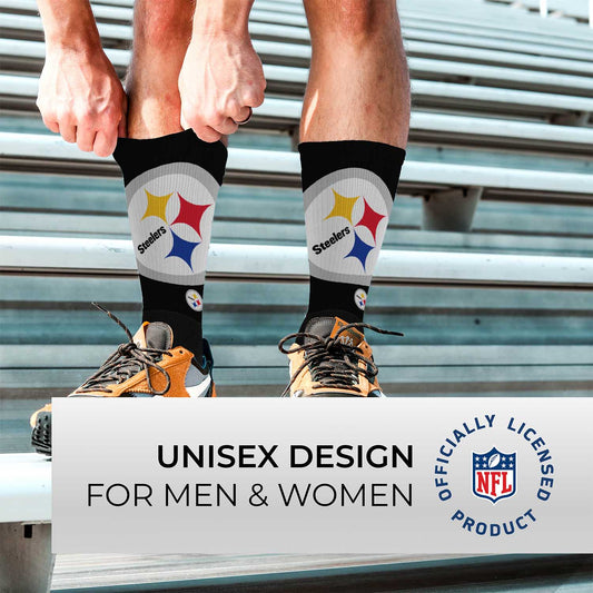 Pittsburgh Steelers NFL V Curve  Socks - Charcoal