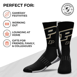 Purdue Boilermakers NCAA Adult State and University Crew Socks - Charcoal