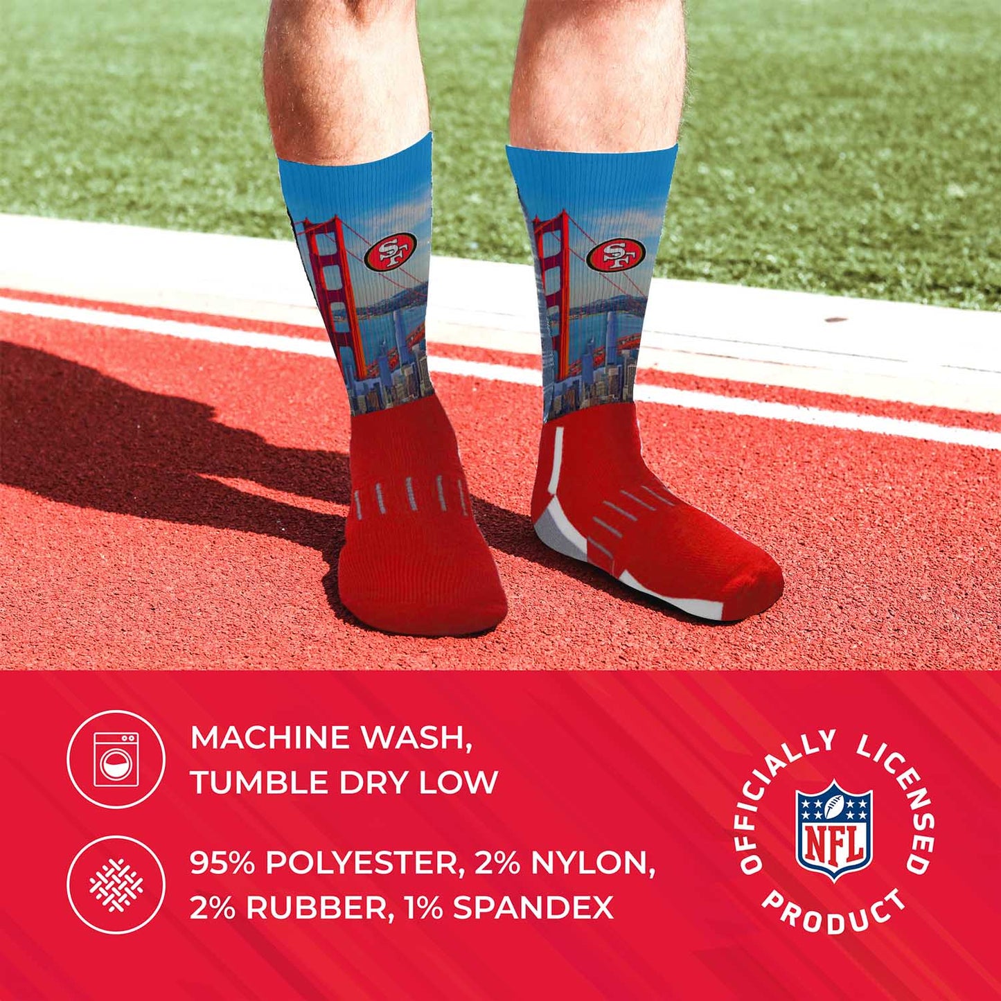 San Francisco 49ers NFL Youth Zoom Location Crew Socks - Red