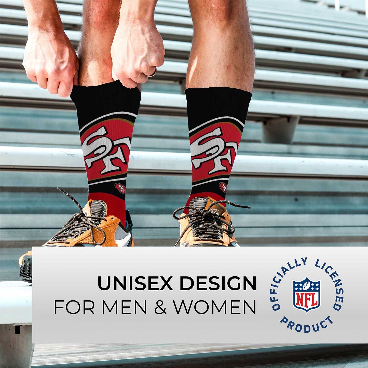 San Francisco 49ers NFL V Curve  Socks - Red