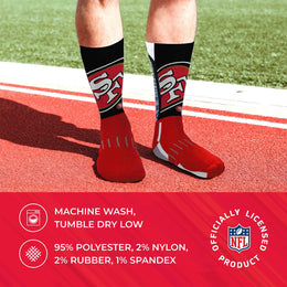 San Francisco 49ers NFL V Curve  Socks - Red