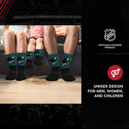 San Jose Sharks Youth NHL Zoom Curve Team Crew Socks - Black