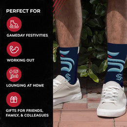 Seattle Kraken Youth NHL Zoom Curve Team Crew Socks - Navy