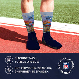Seattle Seahawks NFL Adult Zoom Location Crew Socks - Navy