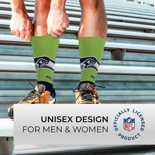 Seattle Seahawks NFL Youth V Curve Socks - Navy
