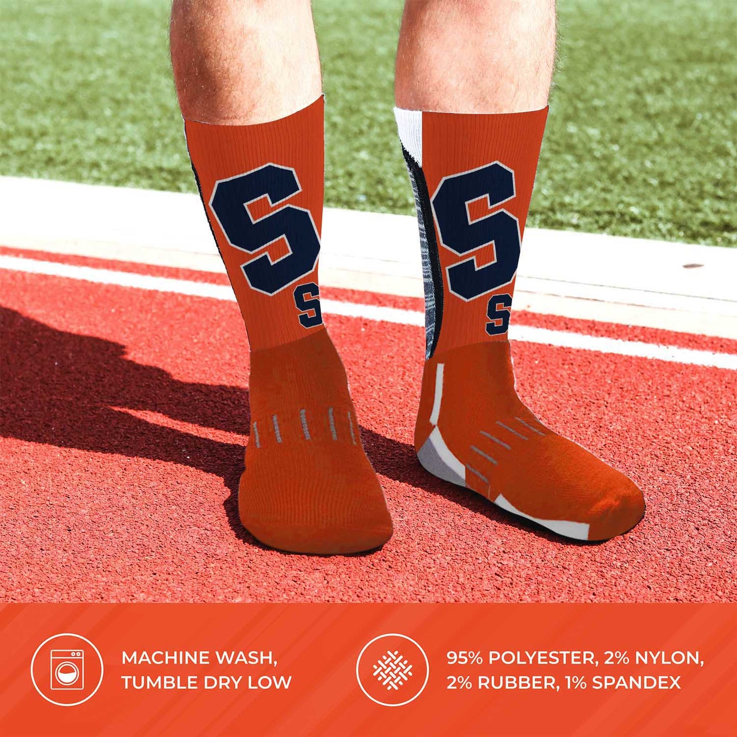 Syracuse Orange NCAA Adult State and University Crew Socks - Orange