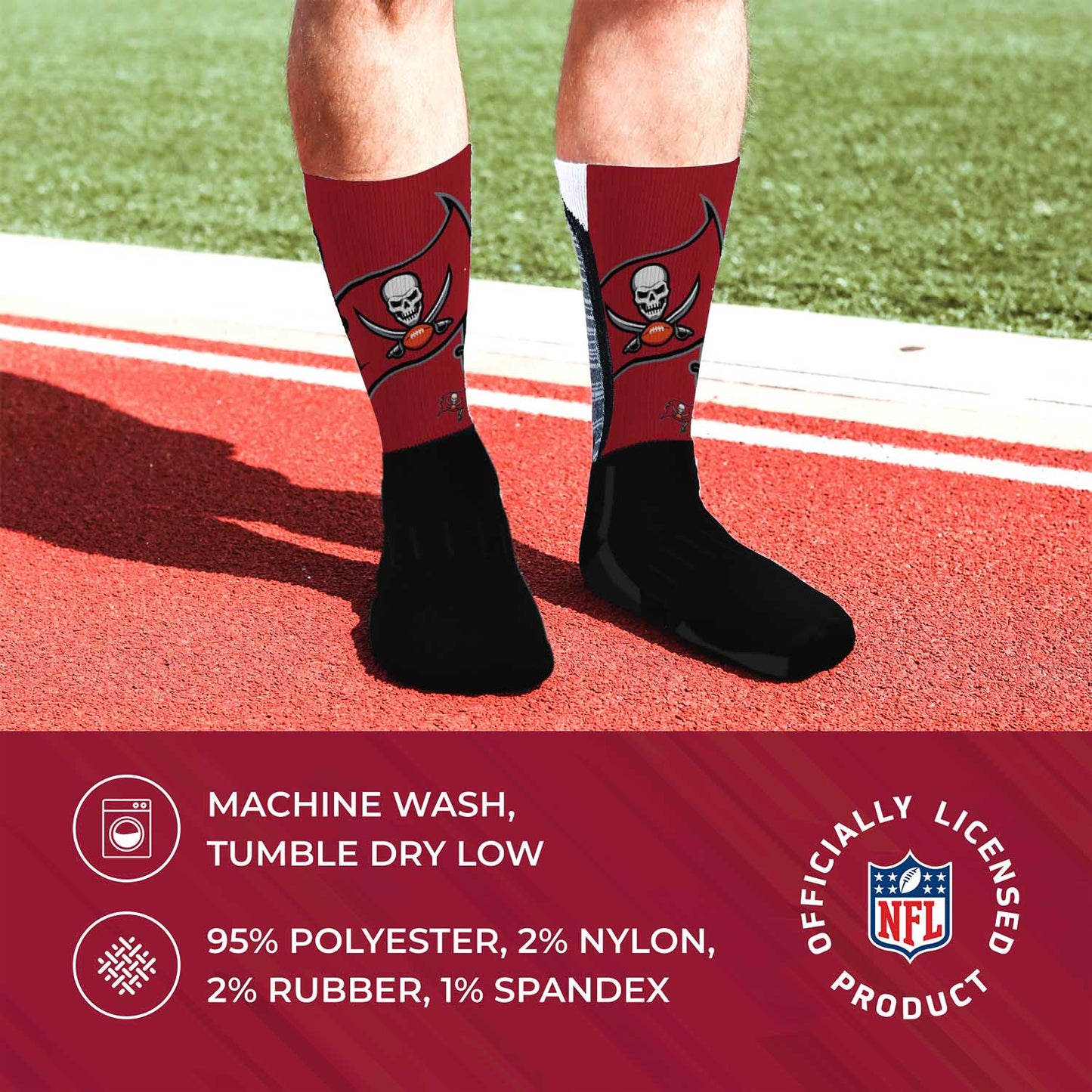 Tampa Bay Buccaneers NFL Youth V Curve Socks - Black