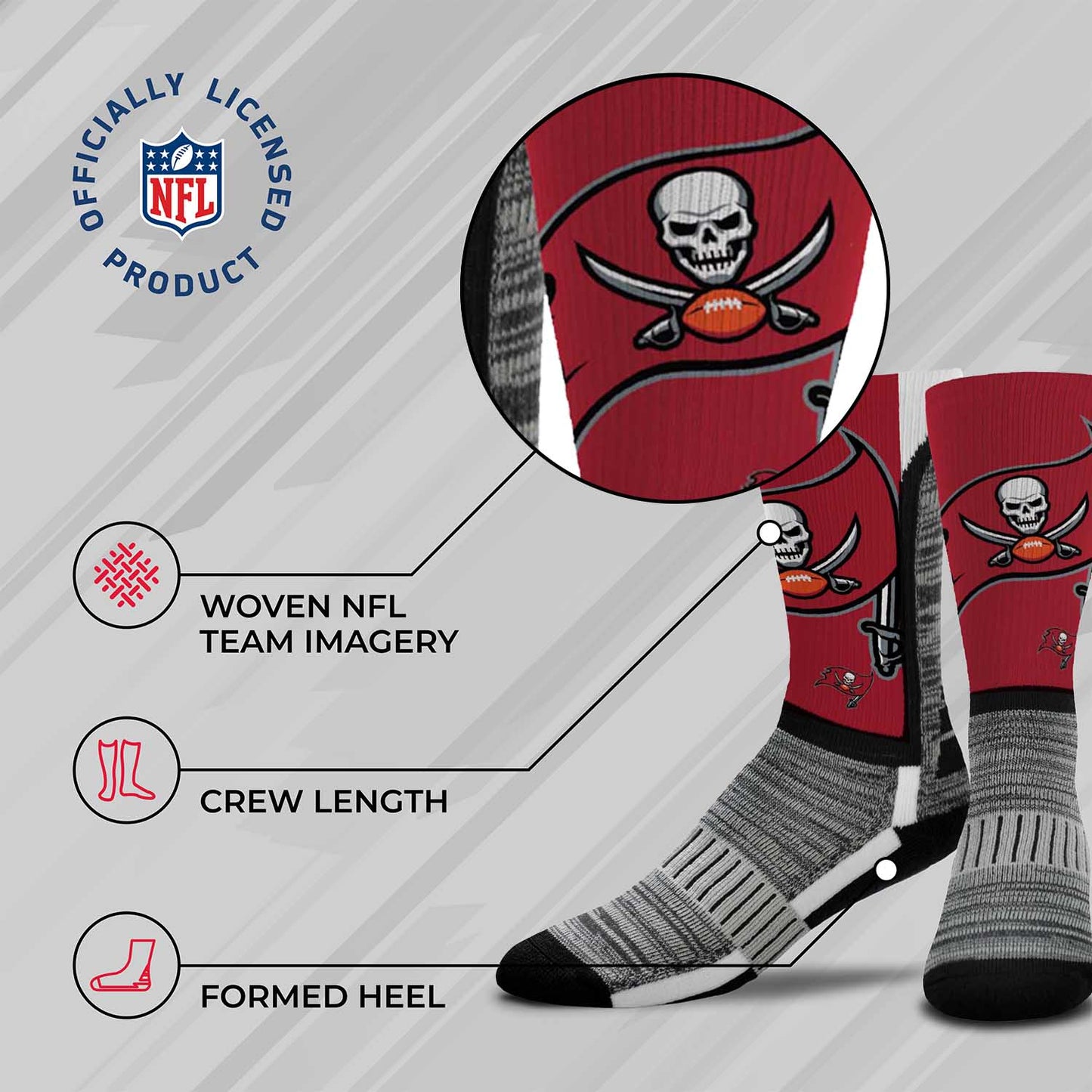 Tampa Bay Buccaneers NFL Adult Curve Socks - Cardinal