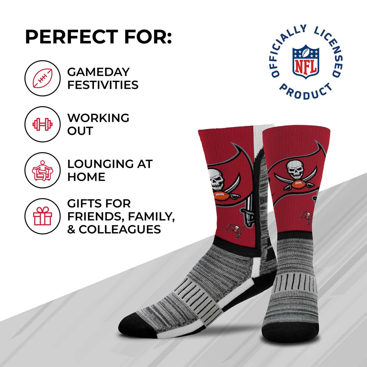 Tampa Bay Buccaneers NFL V Curve  Socks - Cardinal