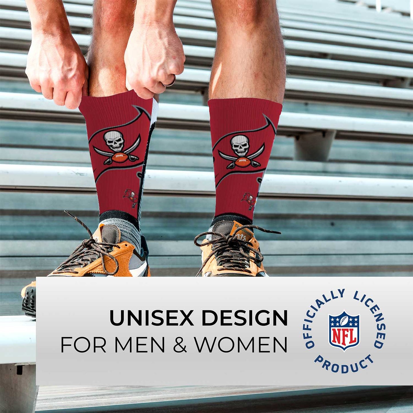 Tampa Bay Buccaneers NFL V Curve  Socks - Cardinal