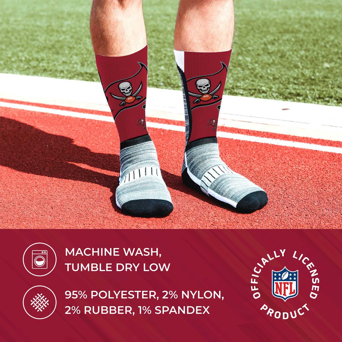 Tampa Bay Buccaneers NFL V Curve  Socks - Cardinal