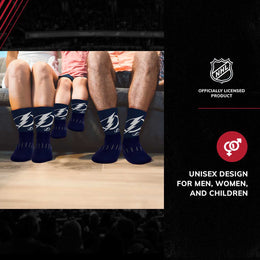 Tampa Bay Lightning Adult NHL Zoom Curve Team Crew Socks - Navy